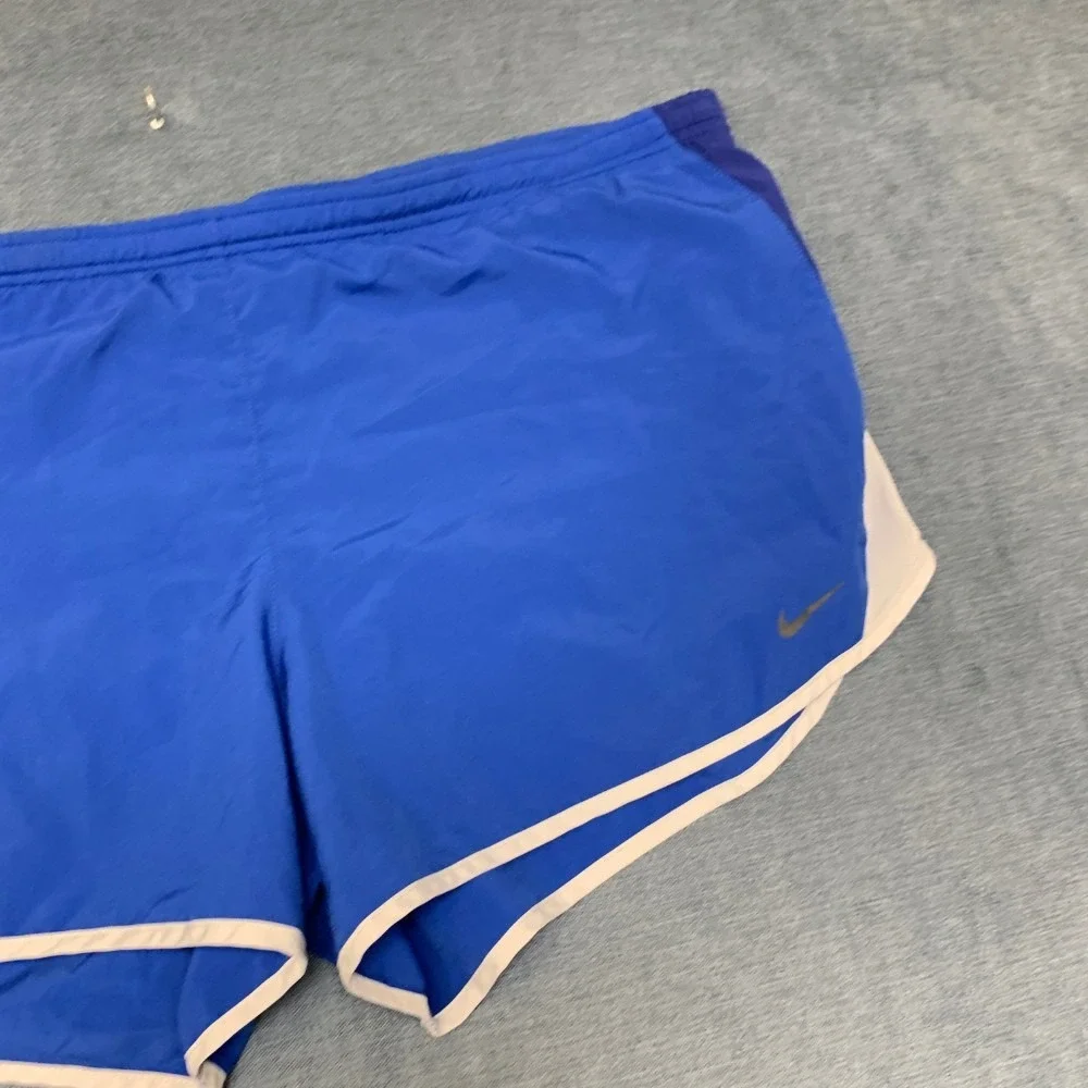 Nike Dri Fit Running Athletic Shorts Womens XL Blue Mesh Side Panels Activewear